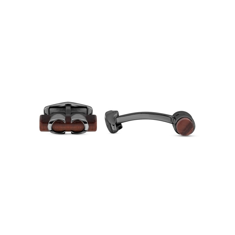 CE TUBERUTTI IPBLK  RED TIGERS EYE GEM CUFFLINK