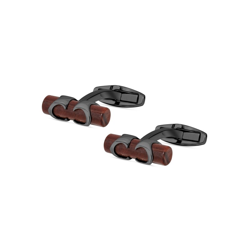 CE TUBERUTTI IPBLK  RED TIGERS EYE GEM CUFFLINK